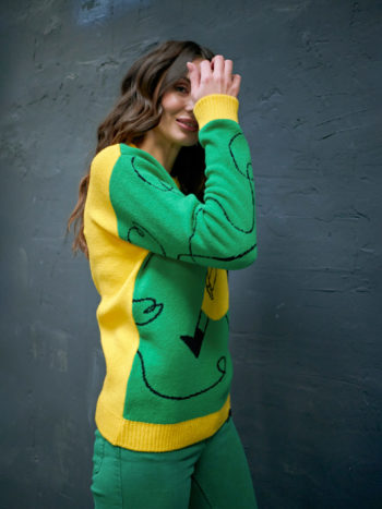 Вязаный свитер Ниточка Зеленый 5