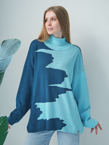 Вязаный свитер Пульс - Синий 4