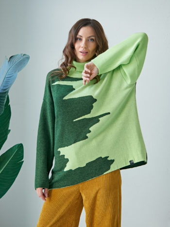 Вязаный свитер Пульс - Темно-зеленый 7