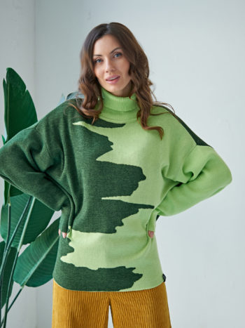Вязаный свитер Пульс - Темно-зеленый 6
