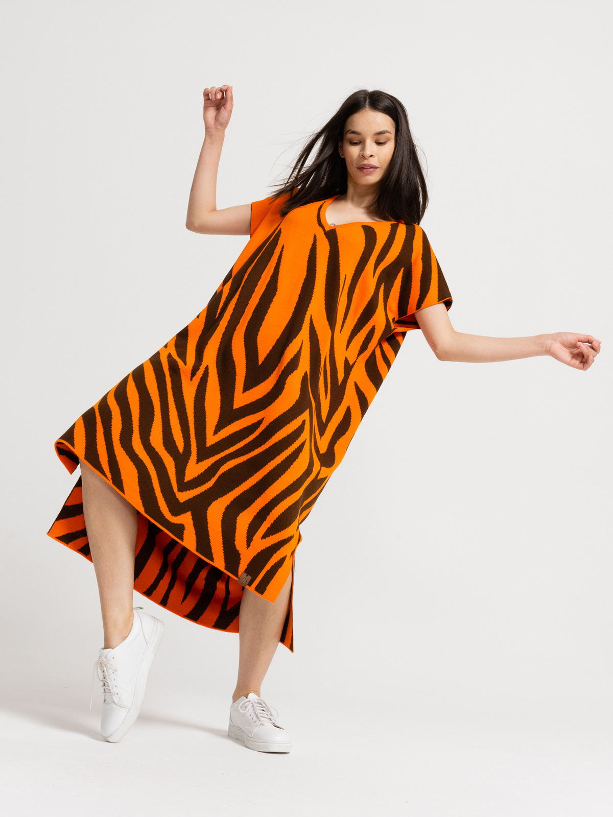 Вязаное платье Tiger - оранжевое 1
