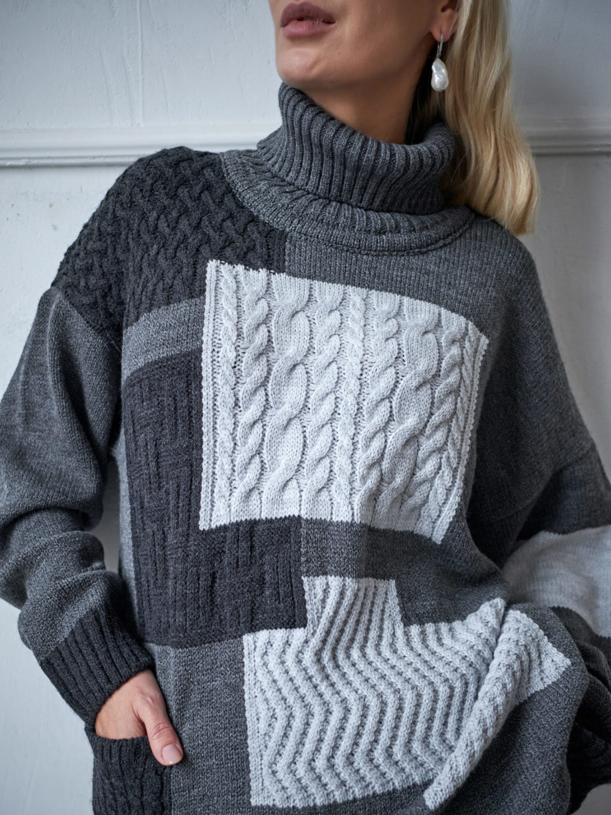 Вязаный свитер КОМО Серый 2
