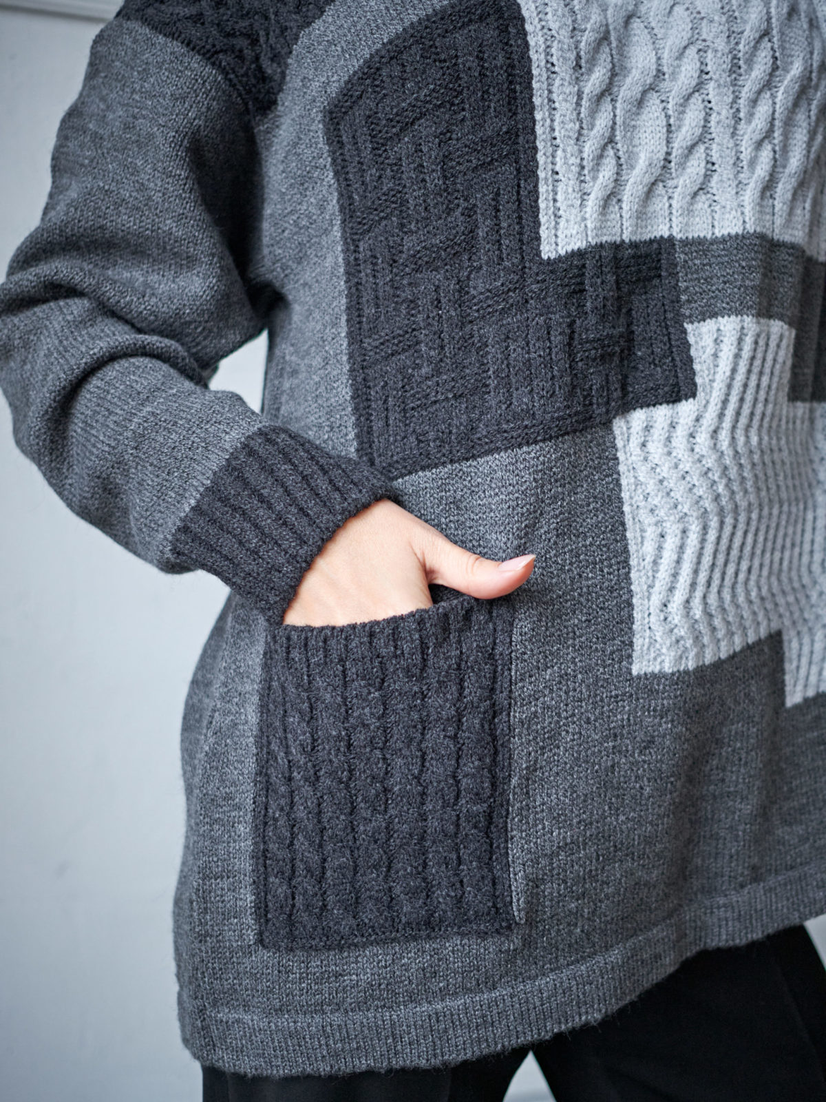 Вязаный свитер КОМО Серый 1