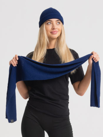 Вязаный шарф Бини - Темно-синий 6