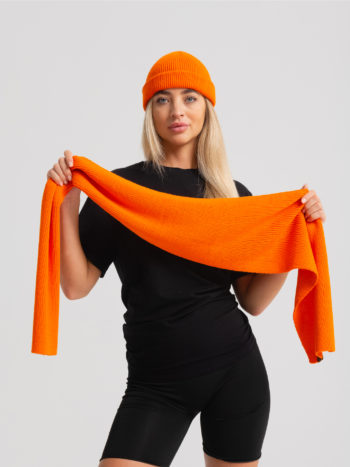 Вязаный шарф Бини - Оранжевый 4