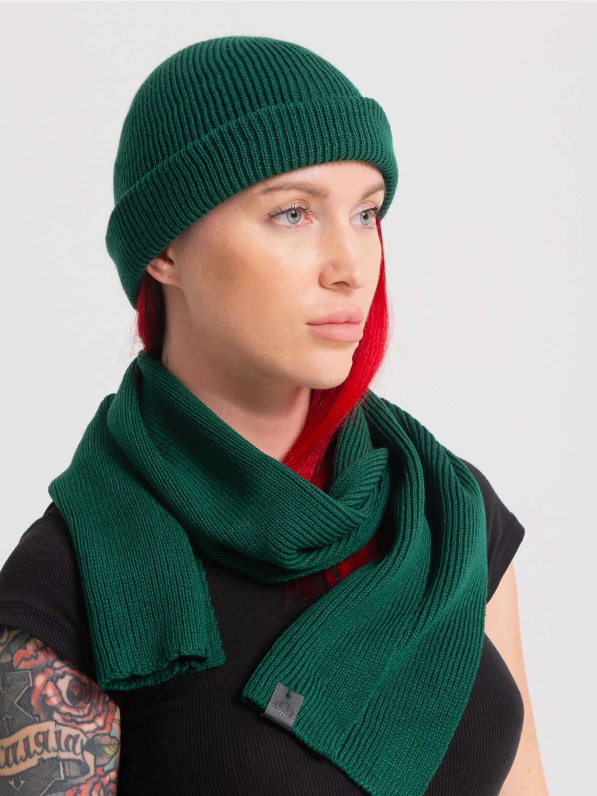 Вязаный шарф Бини - Зеленый 3