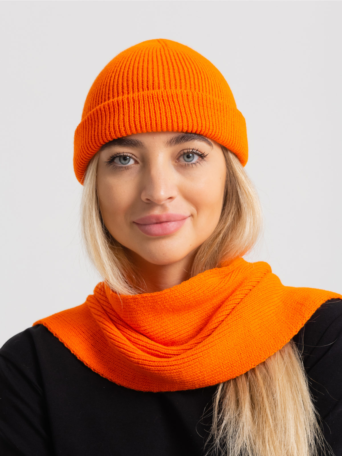Вязаный шарф Бини - Оранжевый 3