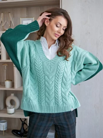 Вязаный свитер V Twin Зеленый